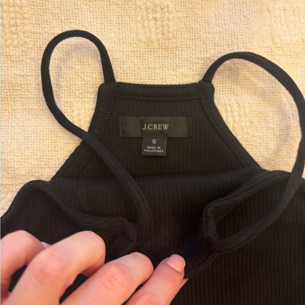 Black Ribbed Halter Top - Picture 3 of 3